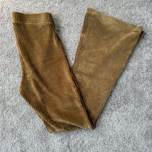 aerie Corduroy Flare Pants in Camel Brown